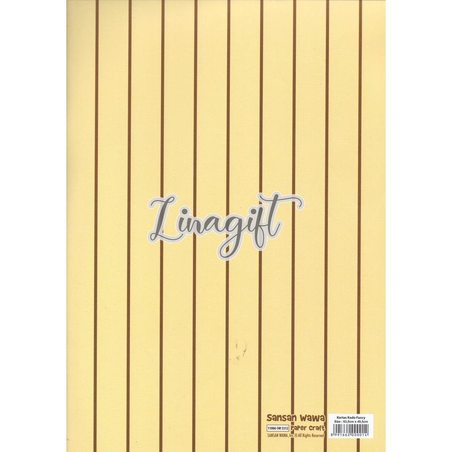 ( 5 Lembar ) STRIPES STRAIGHT LINE SANWA - KERTAS KADO GARIS LURUS - GIFT WRAP PAPER SANSAN WAWA STRIP LINES NETRAL