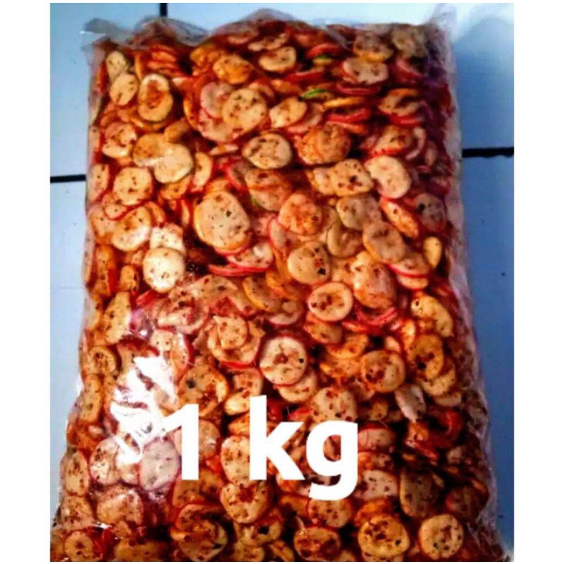 

Seblak kering Jablay kemplang seblak kering Extra pedas Daun jeruk Netto 1000 gram/1 kg