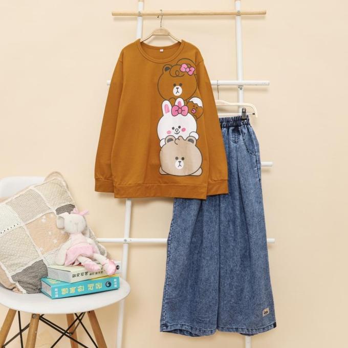 SET BAJU JEANS WASH KULOT ONESET ANAK REMAJA PEREMPUAN ORI ME&YOU 7-13