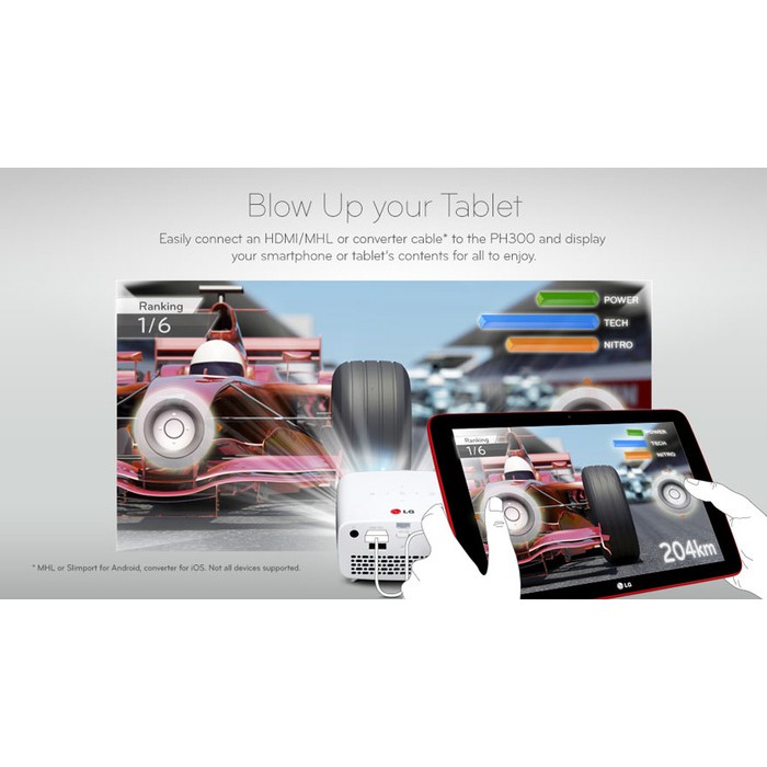Projector LG PH300 Minibeam LED Tertanam Baterai & Built-In Digital