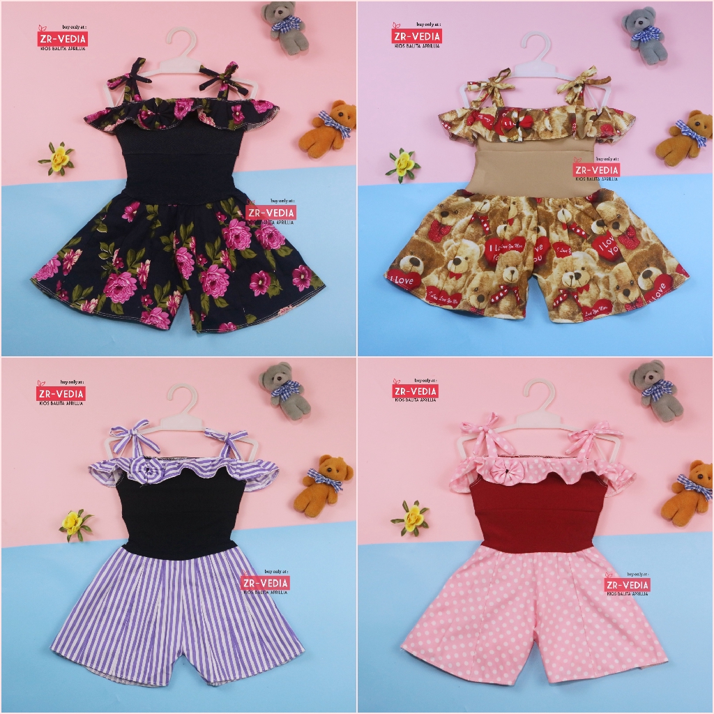 Jumpsuit Sweety uk Bayi 3-12 Bulan / Baju Anak Perempuan Adem Born Import Overall Kensi Baby Cewek