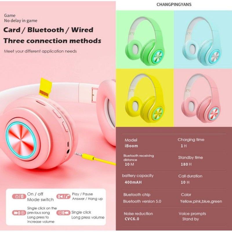 (TWS) Headphone Bando Bluetooth 66BT / Headphone Macaron 66BT