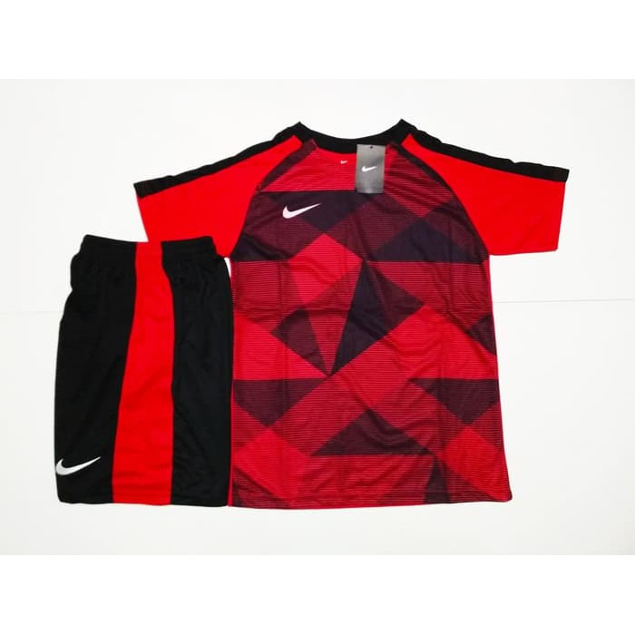 Olahraga Setelan Jersey Bola / Futsal (Cocok Untuk Kaos Tim) NK136 RED BLACK