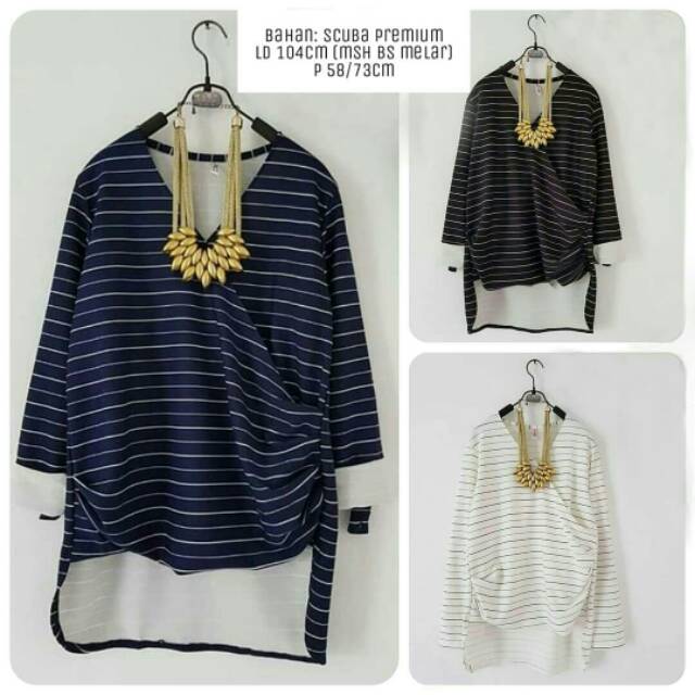 SALE Kaos Kimo Stripes Asimetris