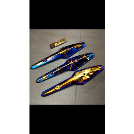LIST TAMENG KNALPOT VARIO 1250L TECHNO LIST MODEL 2TONE BLUE XXX DAN DETAK JANTUNG ASLI BAKARAN