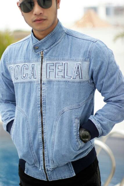 jaket rocafela dada jaket jeans pria