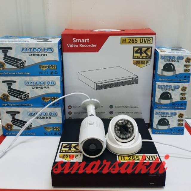 PAKET CCTV 8MP SKYLOOK 4CH 2 CAMERA 4K ULTRA HD + HARDISK 500GB (LENGKAP TGGL PASANG )