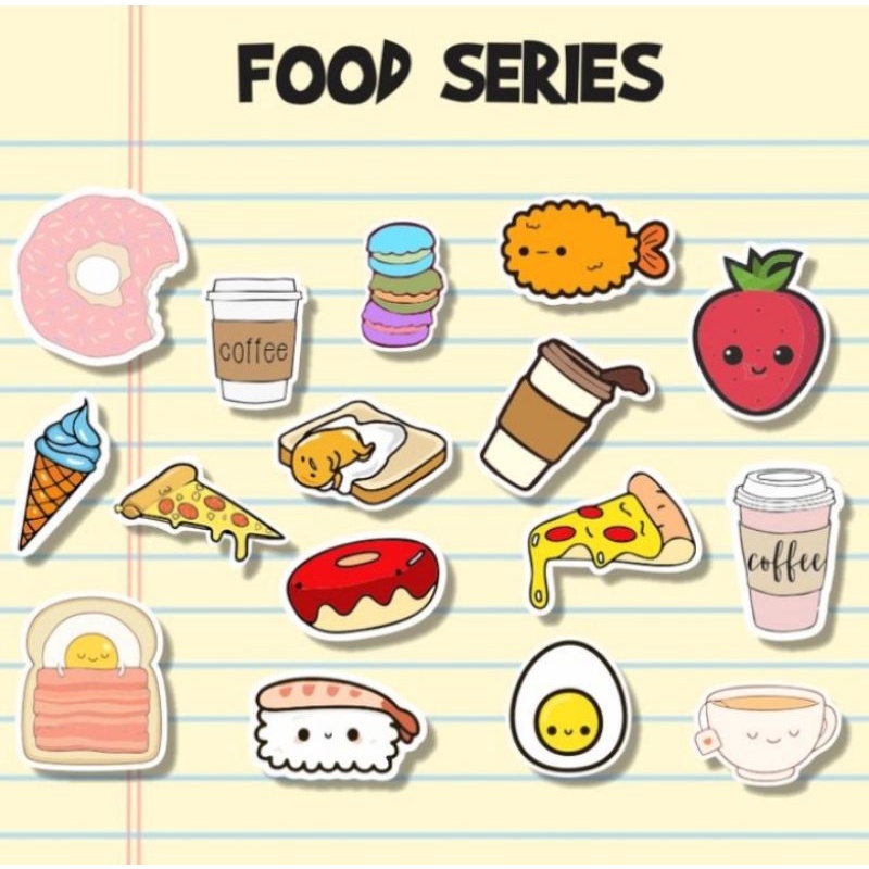 

STICKER AESTHETIC STICKER TUMBLR CASE HANDPHONE STICKER MAKANAN STICKER FOOD SERIES UNTUK BUKU