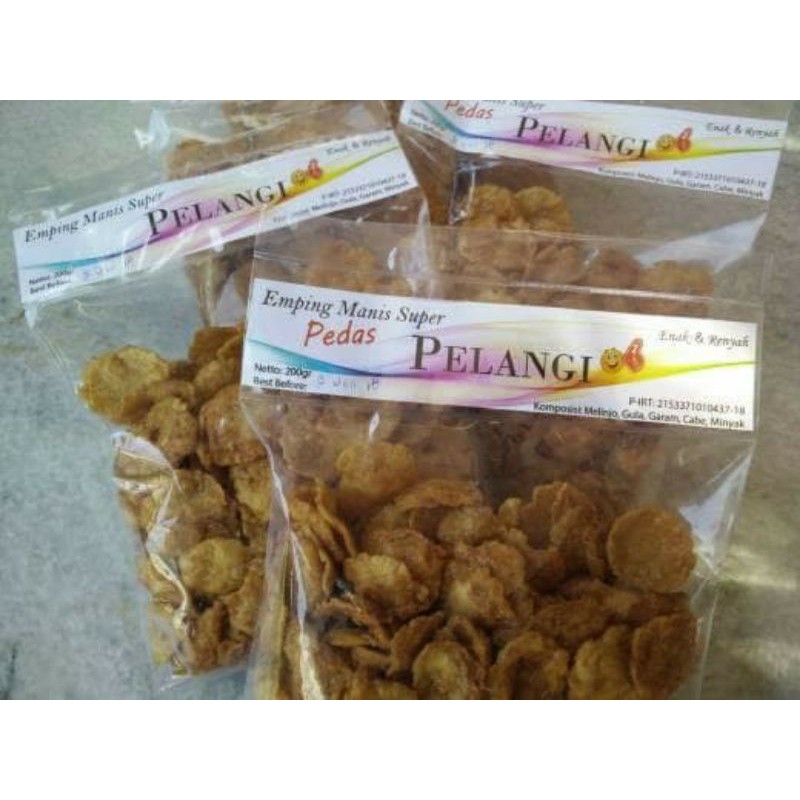 

Emping Pelangi Manis Super 200gr (pedas/tidak pedas)