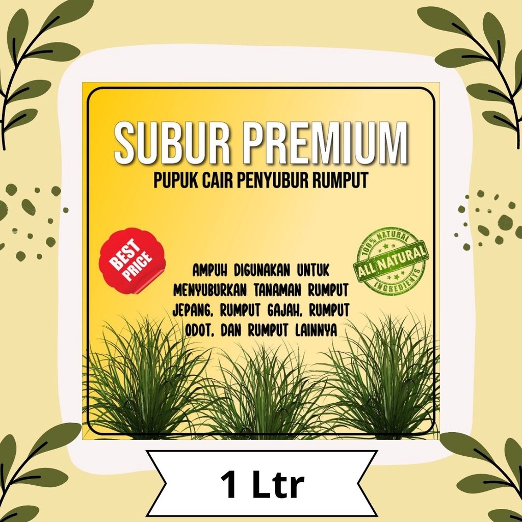 SUBUR PREMIUM 1 Liter Cairan Vitamin Penyubur Pelebat Rumput Terbaik Gemuk Super Aktif Original 100%
