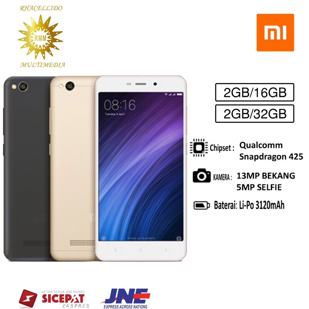 Xiaomi Redmi 4A - 2GB/16GB Grey/gold garansi 1 tahun