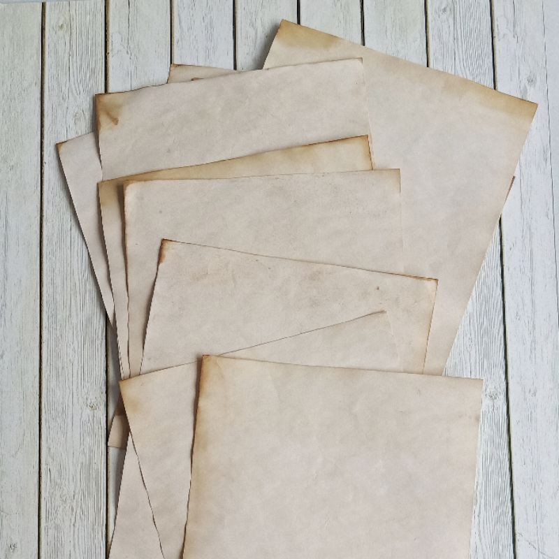 Vintage old paper - tea dyed paper untuk scrapbook journaling tool-5