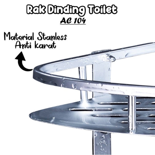 Rak Gantung Handuk Shampoo Sabun Stainless Rak Kamar Mandi Toilet Nempel Dinding