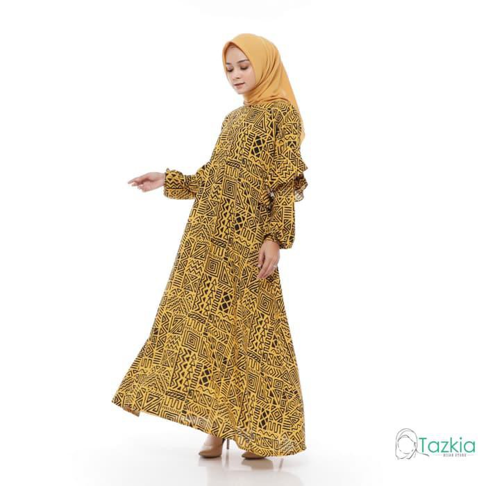 Dilla ID Tazkia Gamis Wanita Original | Camila Dress Kuning | Tazkia Hijab Store - Kuning