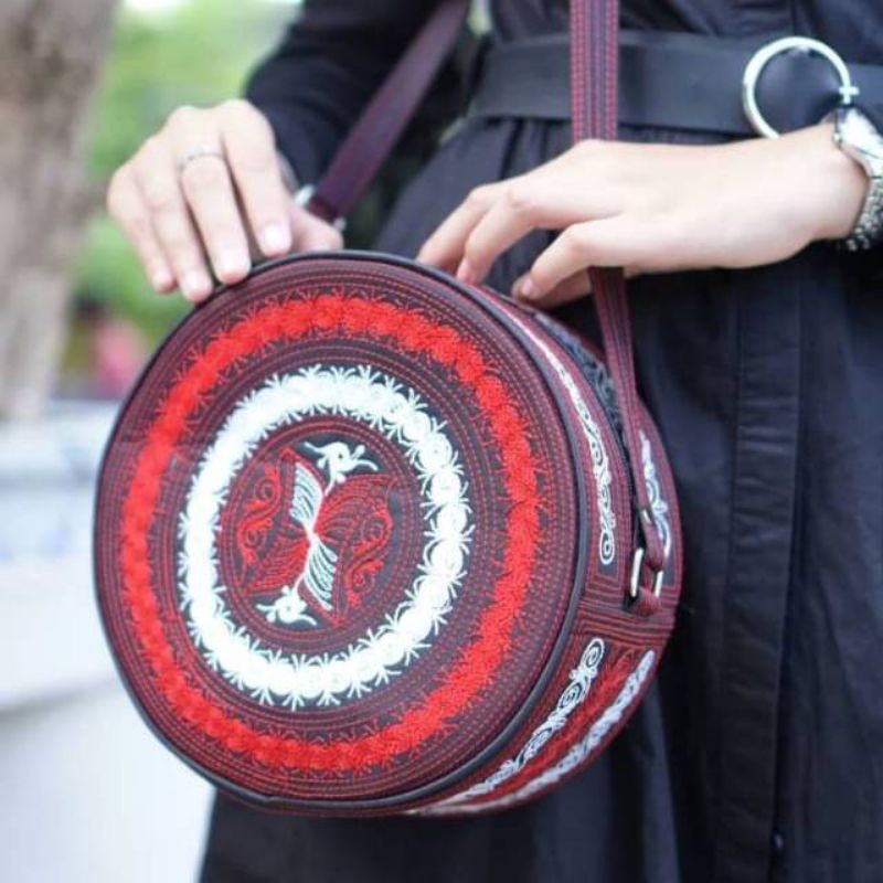 Tas selempang cewek | tas rotan kain khas aceh