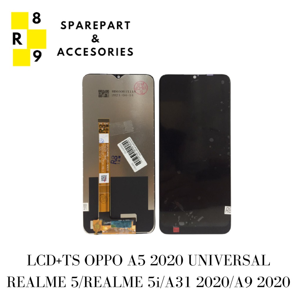 LCD + TS FULLSET OPPO A5 2020 HITAM UNIVERSAL/REALME 5 /REALME 5i / A31 2020 /A9 2020