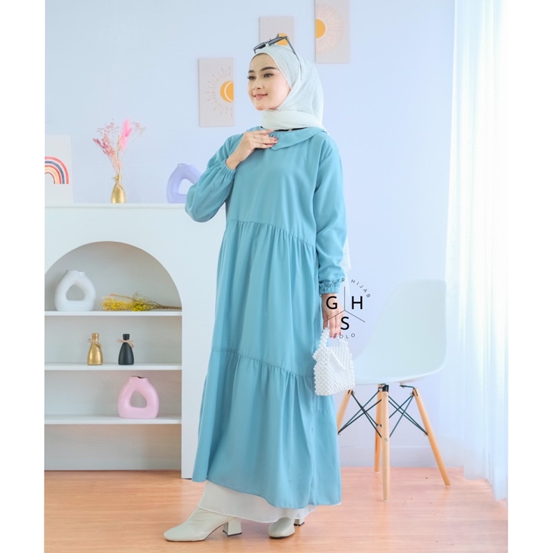 (MGA) GAMIS MIDI SAFEINA OVERSIZE RUFFLE DAILY BUSUI DRESS WOLFIS