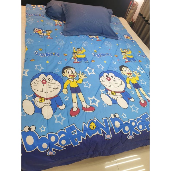 bedcover single saja doraemon