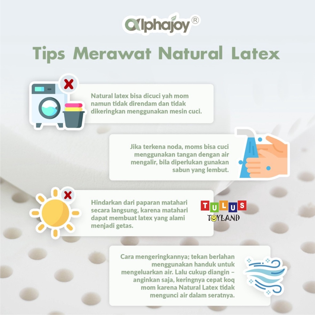 Alphajoy Baby Mattress cocok ukuran joie kubbie 87 x 52 Matras Kubee 100% Natural Latex kasur lateks bayi anti tungau cover bamboo anti alergi