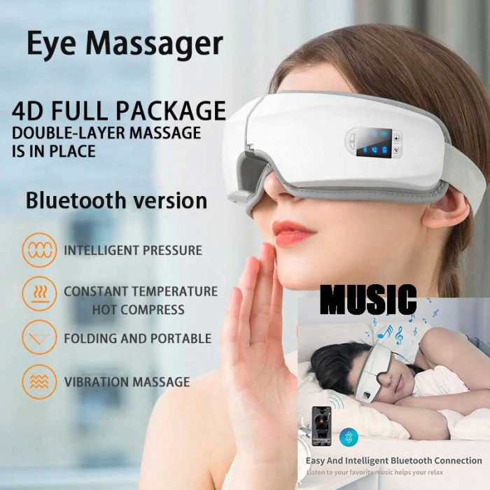 Mito Alat Pijat Kompres Mata Smart Airbag Eye Massager BT Music