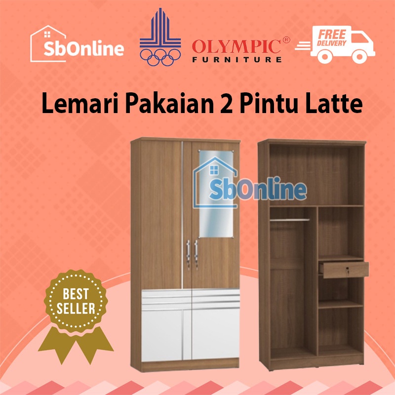 OLYMPIC Lemari Pakaian 2 Pintu - LP Latte 2P