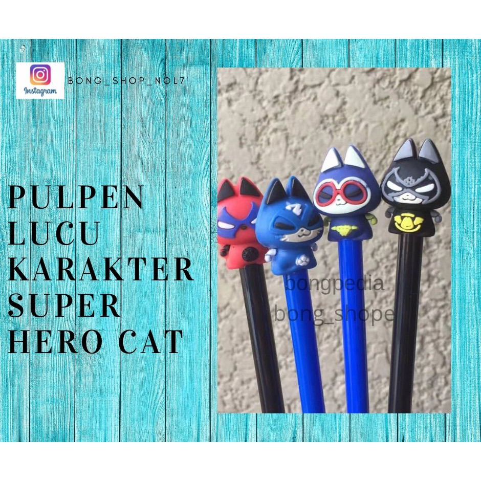 

Pulpen Lucu Karakter Superhero Cat|Pen Karakter Superhero Cat||Pena Unik Karakter Superhero Cat