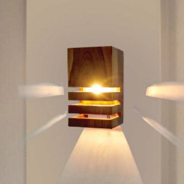 Lampu kayu Jati Lampu Dinding Wall Lamp