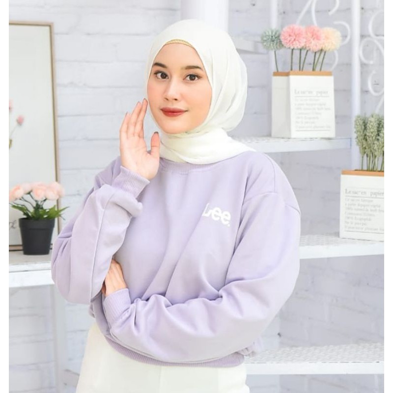 promo sweater crop terkini / SWEATER LEE CROP