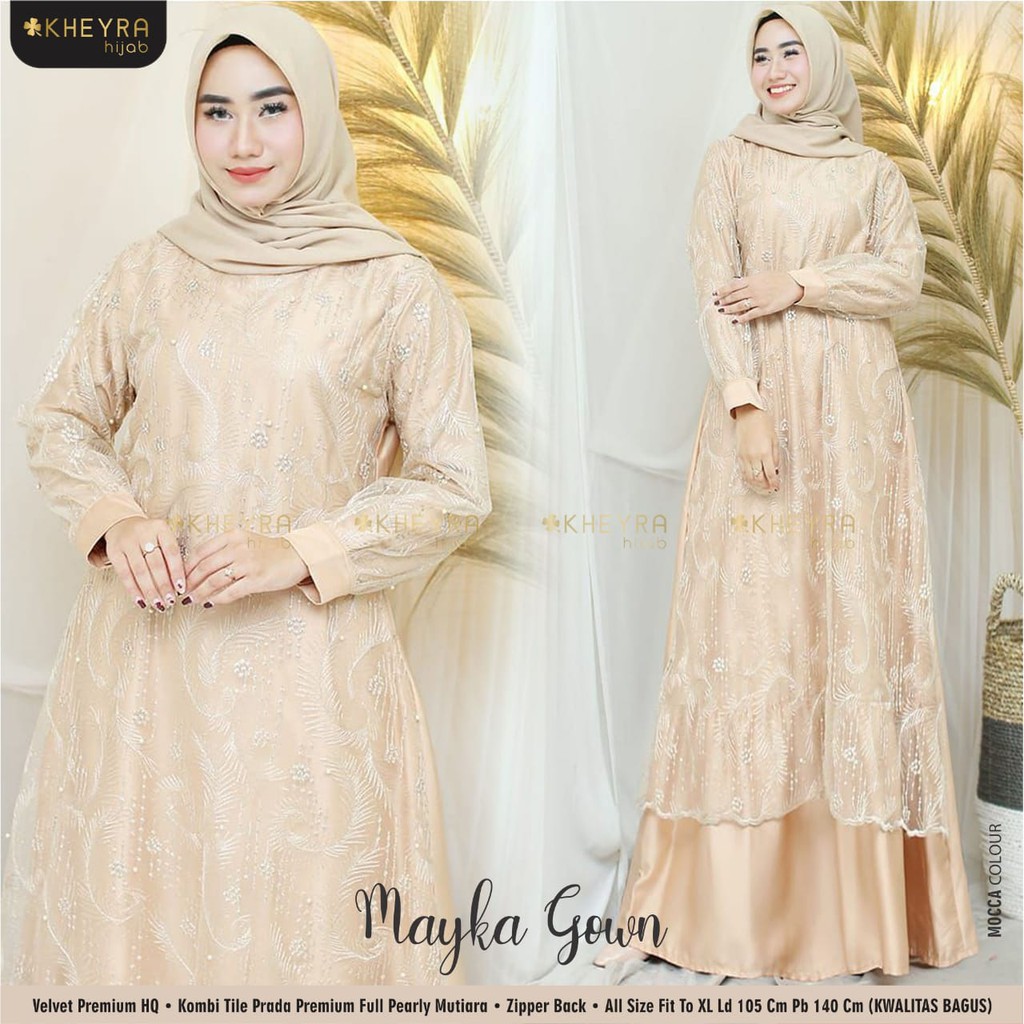 Mayka Dress Gown Velvet Premium mix Tile