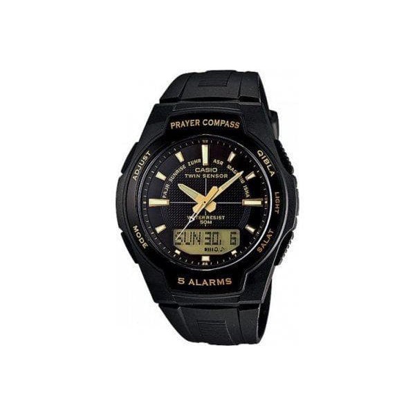 GS283 Fashion pria wanita Jam Tangan Casio Prayer Compas Kiblat Original Pria Cpw-500h-1a Termurah