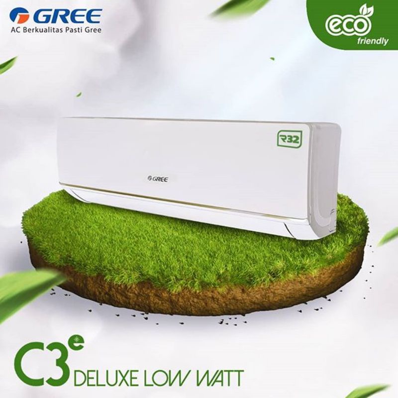 [PLUS PASANG] AC SPLIT GREE 3/4 PK Low Watt 07C3E