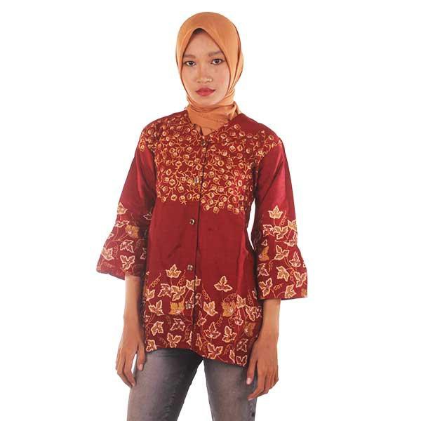 Blouse Batik I Baju Batik Wanita I Blouse Baju Batik Wanita Safira (Bisa Seragam)