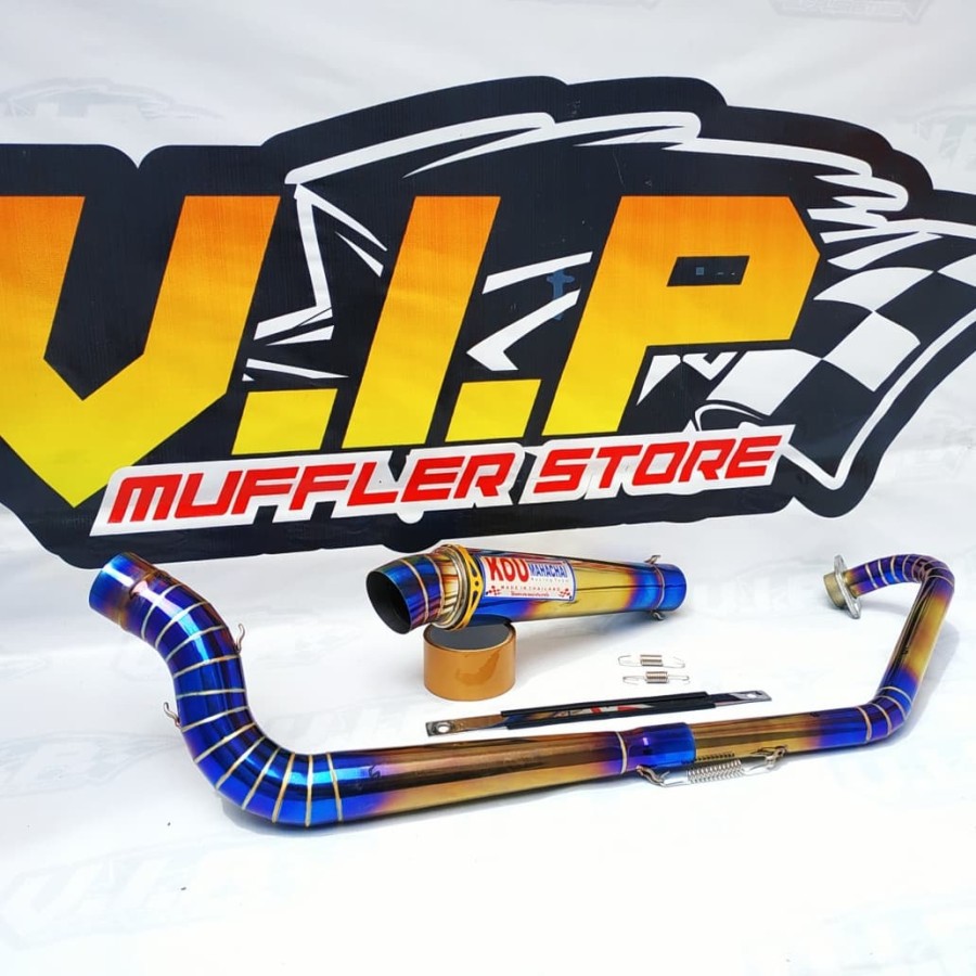 Knalpot KOU MAHACHAI Blue Twotone Cobra Step VIXION - NEW VIXION