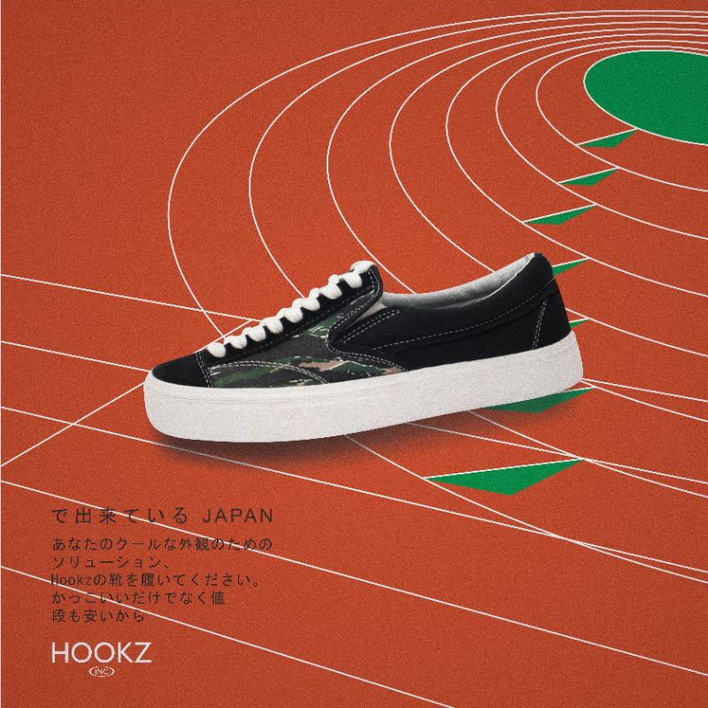 HOOKZ.INC - SEPATU SLIP ON TIGER CAMO GREEN | WEST | TIGER CAMO GREEN | TALI | ORIGINAL 100%