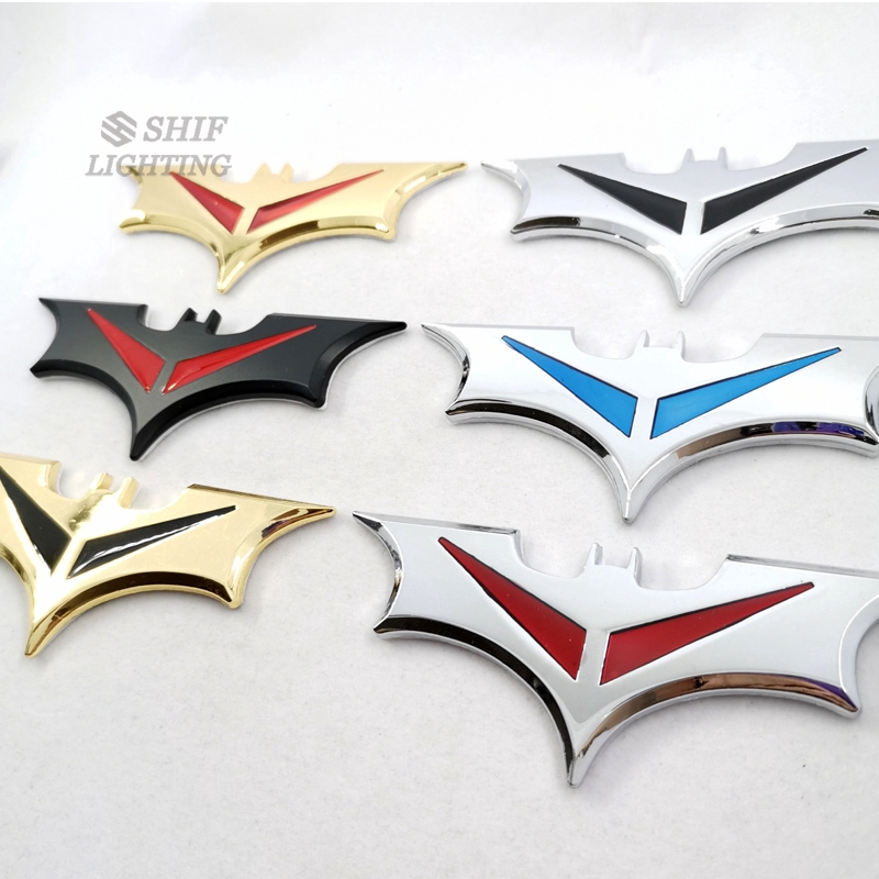 1Pc Stiker Emblem Logo Batman 3D Bahan Metal untuk Dekorasi Mobil / Motor / Truk