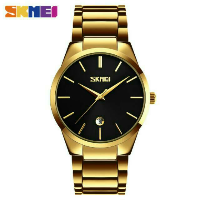 Jam Tangan Pria / SKMEI 9140 Analog Date / Jam Tangan Stainless Steel Analog Original / SKMEI