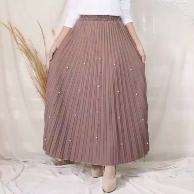 [✅COD]Rok Plisket Pearl / Rok Mutiara Plisket / Plisket Pearl / premium rok