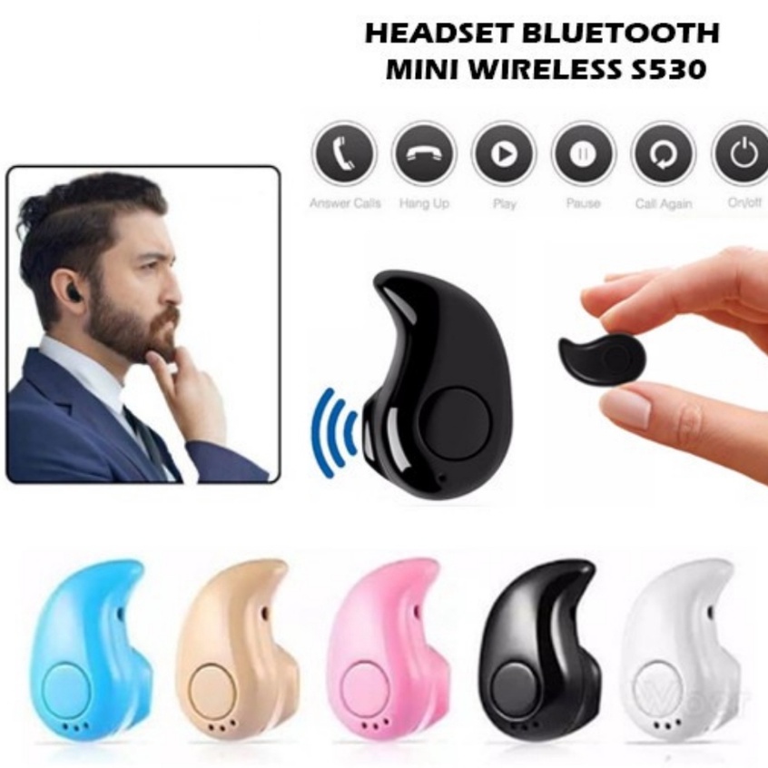 Trend-Headset Bluetooth Mini S530/M5 Handsfree Wireless Model Keong With Mic Bisa Telepon Suara Jernih