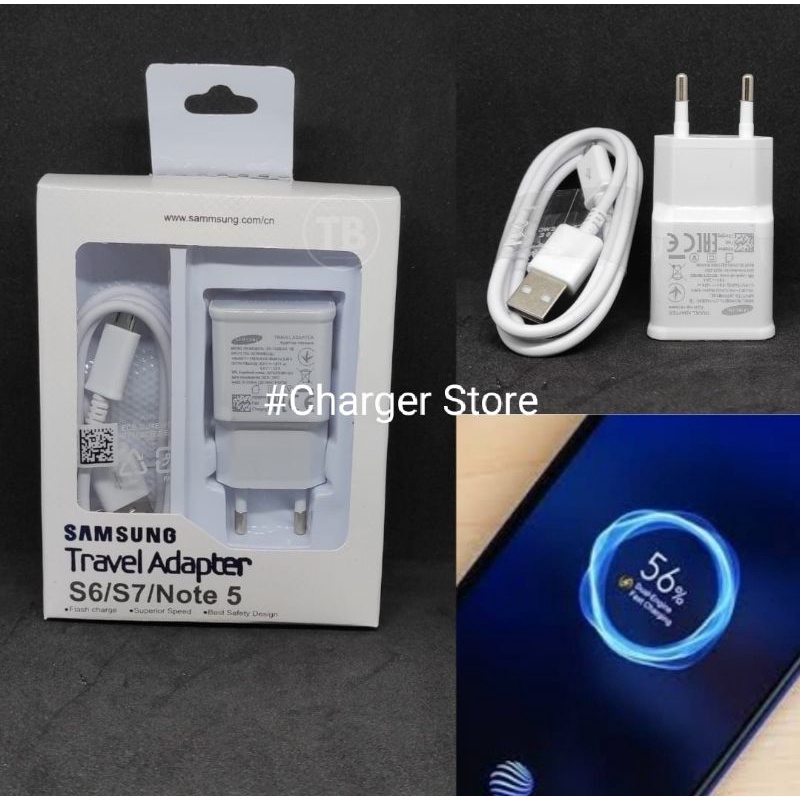 Charger Samsung ORI S6 S7 S8 Note 5 Kabel Micro USB Fast Charging / Pengisian Daya Cepat