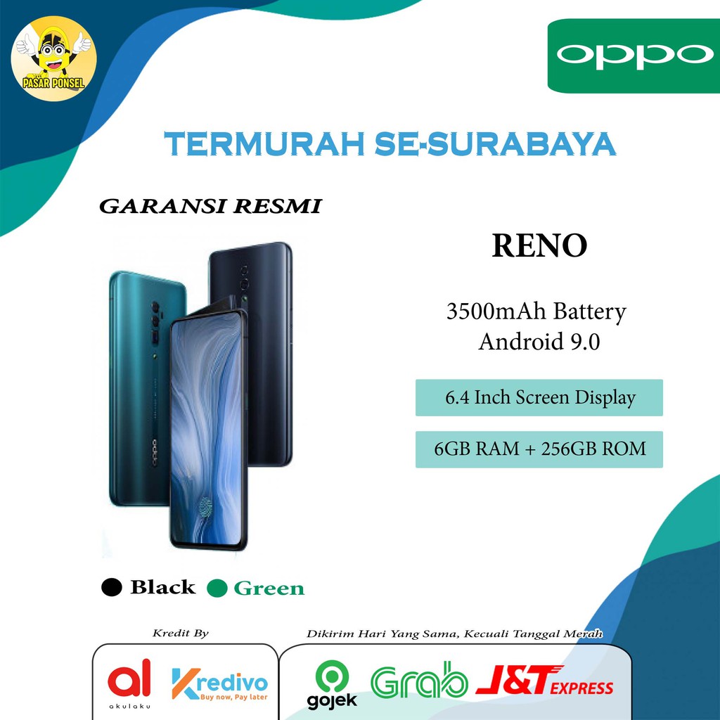 Jual HP OPPO RENO CPH1917 RAM 6/256GB GARANSI RESMI TERMURAH SE