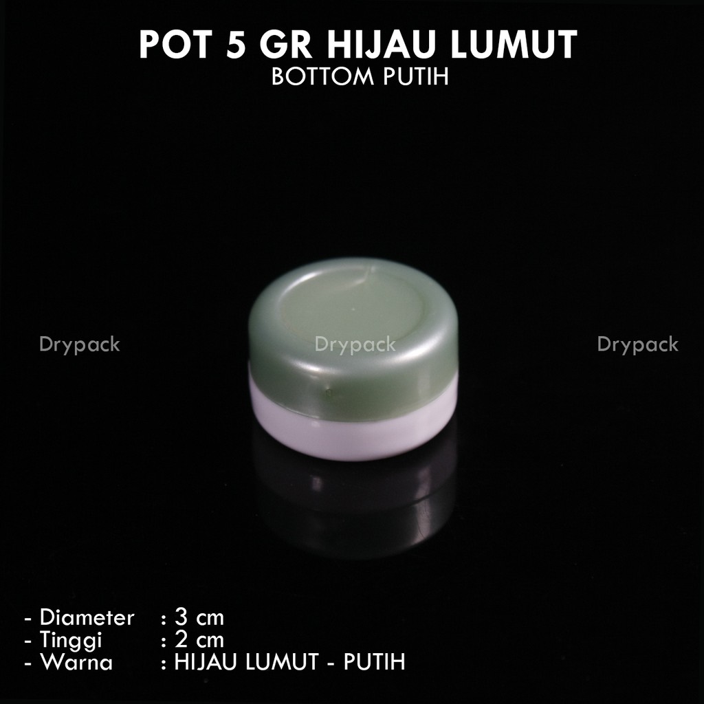 Pot Cream 5 gr Hijau Lumut - Putih