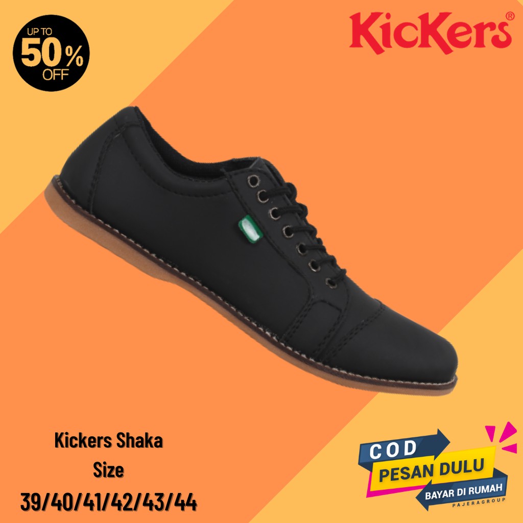 SM88 - SALE Sepatu Kasual Pria Kickers Shaka Hitam Bertali Sneakers Cowok Tebaru Keren Terlaris