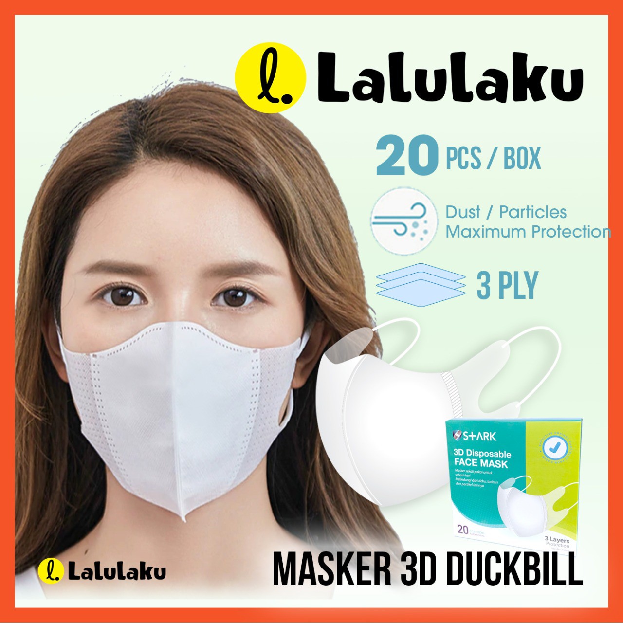 Masker 3d 3ply Masker Duckbill Dewasa Isi Pcs Shopee Indonesia