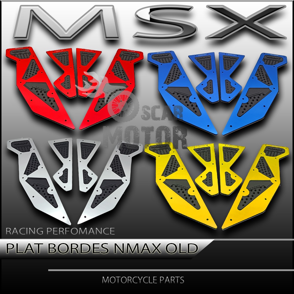 PLAT BORDES NMAX OLD EMBLEM TATAKAN KAKI VARIASI CNC KARPET MOTOR UNIV motor motor