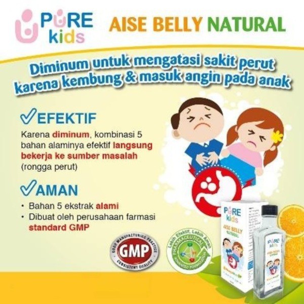 PURE BB KIDS BABY Aise Belly Natural 60 ml Pereda Perut Kembung Anak