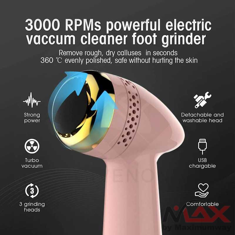 MISS ROSE Alat Perawatan Telapak Kaki Elektrik Menghaluskan telapak kaki Pedicure Care - HF2021 Multifunction Electric Vacuum Adsorption Remove Calluses Hardness Dead Skin Heels Grinding Pedicure Foot Grinder Pedicure