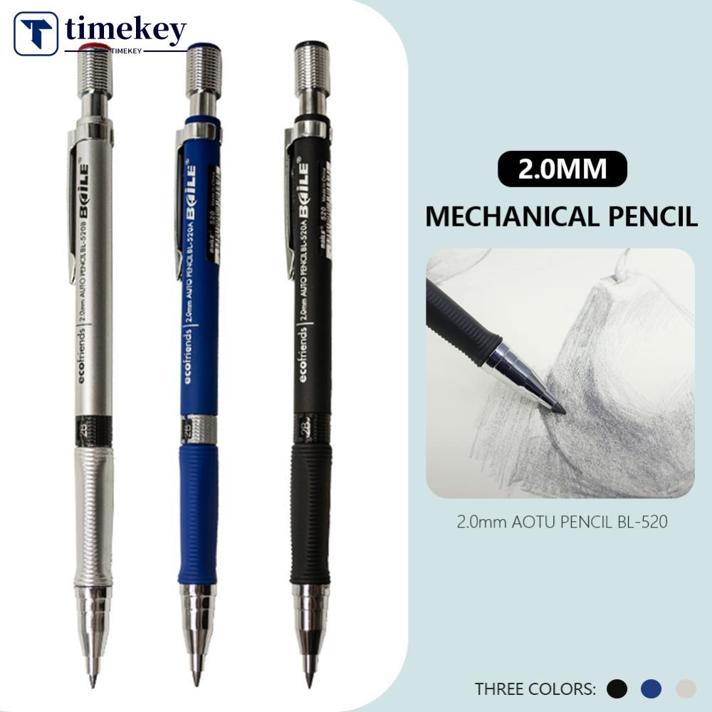 Timekey Pensil Mekanik 2B 2.0mm Untuk Menulis / Menggambar / Hadiah Anak Perempuan / Sekolah / Kantor A4Z1