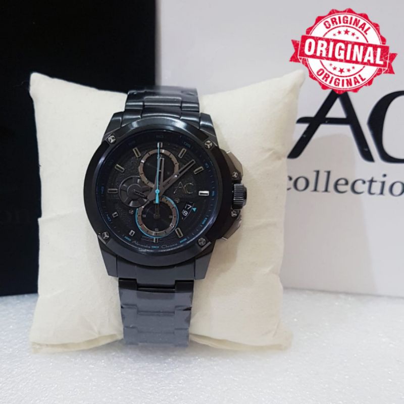 Jam Tangan Pria Alexandre Christie 9602 Hitam Rantai Alexandre Christie Pria