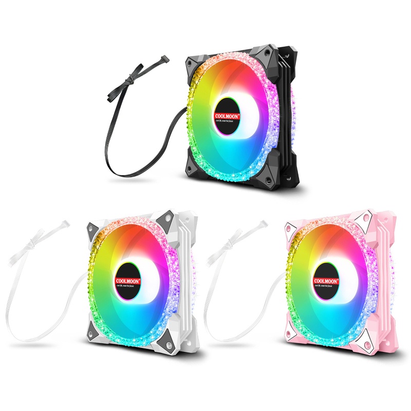 Bt Pendingin CPU Sistem Radiator LED RGB 120mm Untuk Case Fan, Edisi Sepi Dengan Musik Warna Yang Dapat Disesuaikan Untuk Case Fan Untuk PC