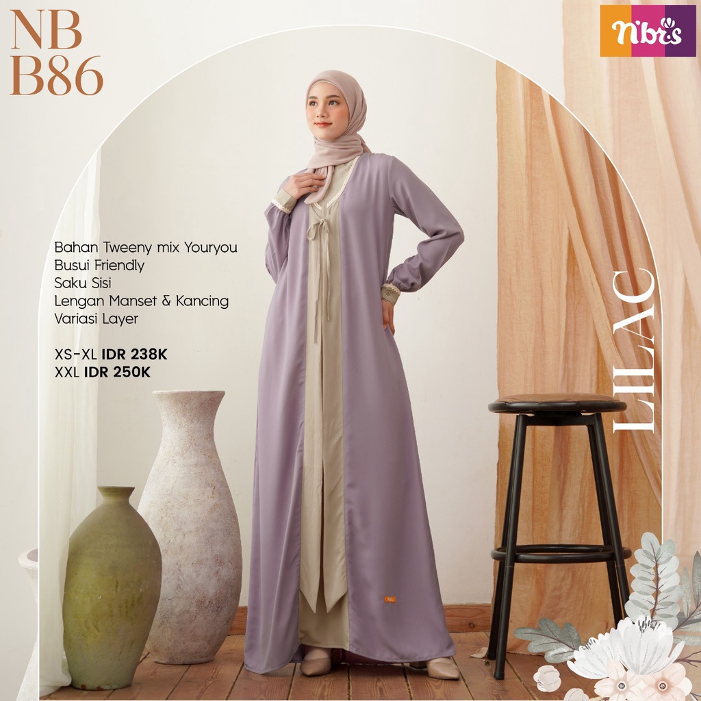 NIBRAS GAMIS NB B86 Bahan Tweeny mix Yoryou Dress Fashion Muslimah Modern by Nibras bisa COD